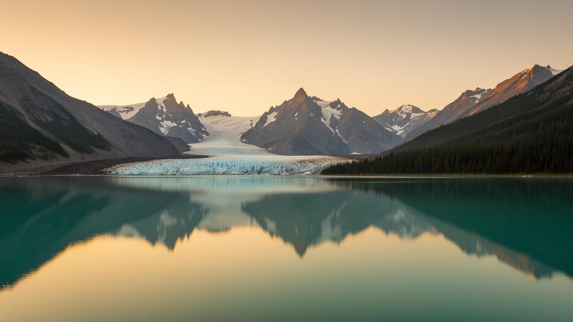 Glacial alpine lake in Idaho at dawn